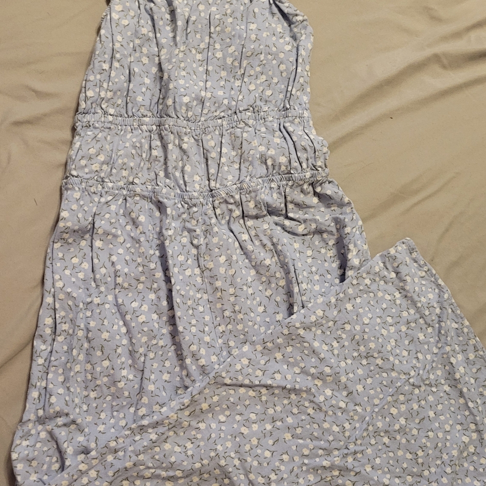 Floral Maxi Dress in Light Blue